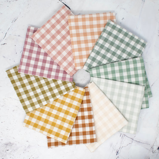 Camp Ginghams - 10 Small Check Fabric Bundle